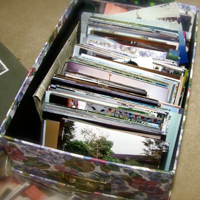 Photos stored in decorative box